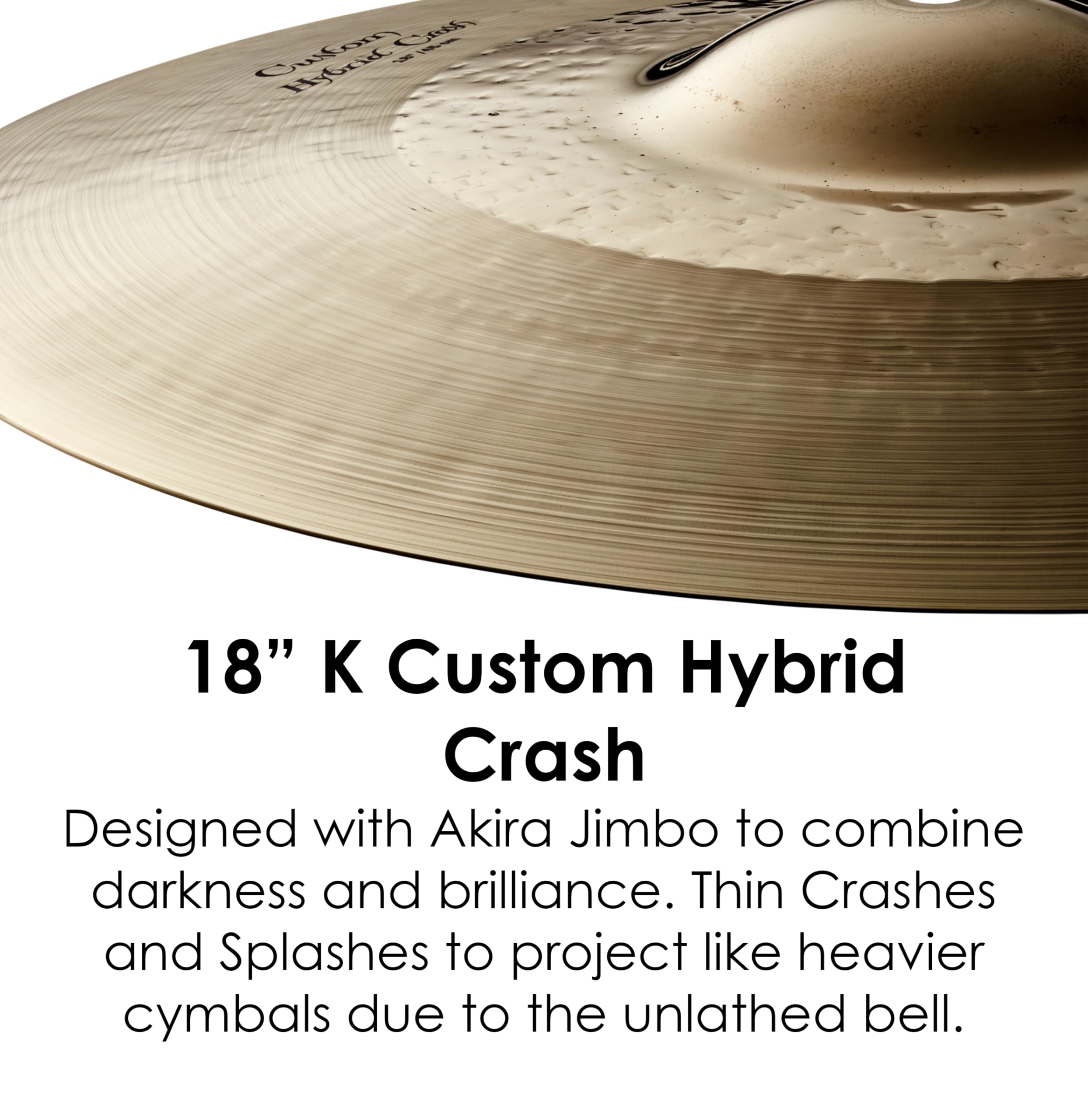 Amazon.com: Zildjian K Custom Hybrid Crash Cymbal - 18 Inches